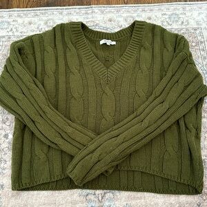 Madewell Green Knit Cropped Sweater